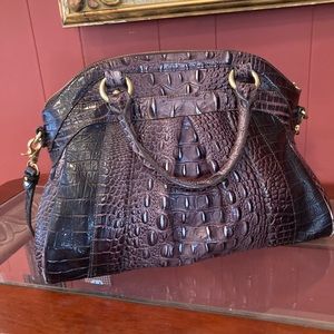 Brahmin brown leather crocodile bag